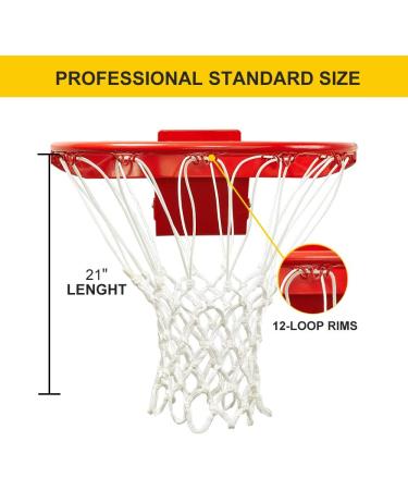 PROGOAL Professional Basketball Net Replacement - Heavy Duty Thick Net - Red&White - Standard Size - Fits 12-Loop Rims - Indoor/Outdoor - Buy Online on GoSupps.com