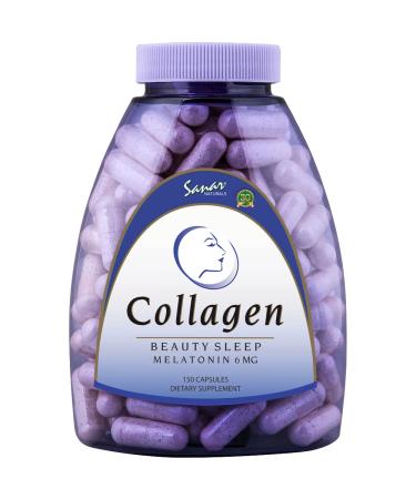 Sanar Naturals Collagen Pills Beauty Sleep with Melatonin 6 mg - Boost Hair Skin Nails Joints - Hydrolyzed Collagen Peptides Supplement 150 Capsules