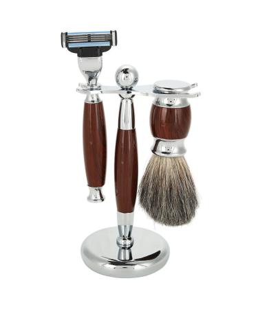 5-part men's shaving set beard care set including manual 3-layer razor soft hairbrush + hard-wearing brush holder + soap shell and shaving soap
