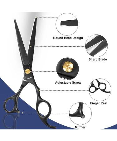 Ansnbo Professional 6 Inch Hair Cutting Scissors - Premium Stainless Steel Shears for Barber, Salon, and Home Use - Buy Online on GoSupps.com