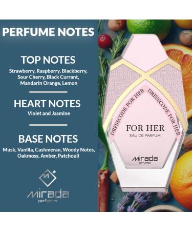 MIRADA Dresscode For Her Women's Eau de Parfum (EDP) 2.8 FL. Oz (85ml) Women s Perfume with Notes of Strawberry Raspberry Blackberry Sour Cherry Black Currant Mandarin Orange Lemon Violet - Buy Online on GoSupps.com