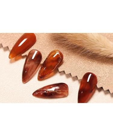 Vishine Amber Jelly Crystal Gel Nail Polish Collection Translucent Tortoise Shell Nails Red Coral Burnt Orange Grey Amber Brown 6 Colors Soak Off UV LED Nail Art Kit 8ml - Buy Online on GoSupps.com