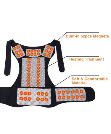 Tourmaline Self-Heating Magnetic Therapy Waist Back Shoulder Posture Corrector Spine Lumbar Brace Back Support Belt Pain Relief (M) Warm as Ever Medium - Buy Online on GoSupps.com