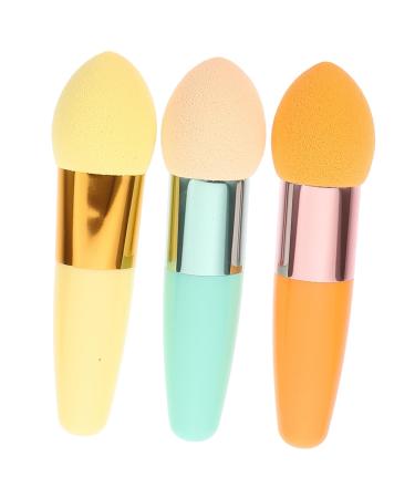 Housoutil 3pc Contour Brush Mushroom Facial Foundation Sponges Makeup Sponge with Handle Concealer Brush Concealer Sponge Makeup Powder Brush Eye Makeup Lip Brush Eyes Shadow Paint