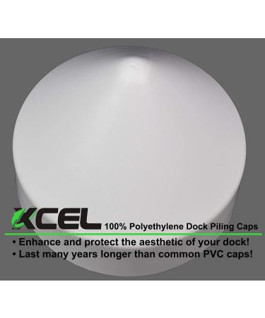 XCEL 8.5 Inch White Polyethylene Dock Piling Cap - Round Cone Design - Buy Online on GoSupps.com