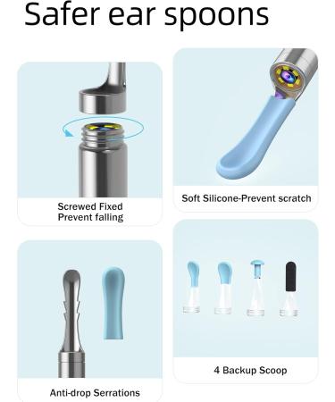 BE BIRD Ear Wax Removal Kit - 1080P Ear Camera 5MP Ear Cleaner with 6 LED Lights & 4 Scoops - International Shipping Available - Buy Online on GoSupps.com