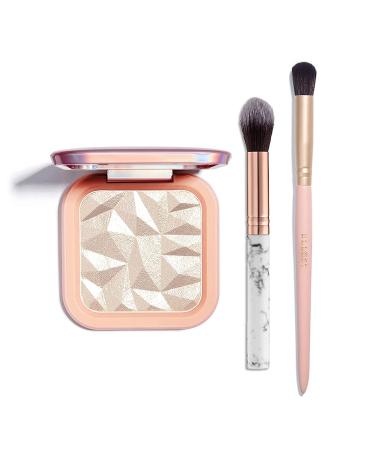Champagne Gold Highlighter Palette with Brush - Shimmer & Glitter Contouring and Illuminator Makeup Kit - Buy Online on GoSupps.com