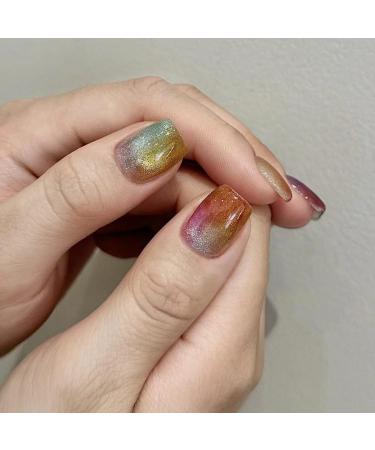 Buy Square Press on Nails - 30Pcs Ombre Colorful Acrylic False Nails for Women | Rainbow Gradation Doodle Art | Glossy Gel Stick on Nails - International Shipping Available - Buy Online on GoSupps.com