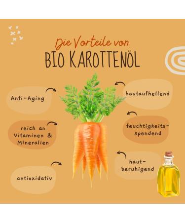 Organic Carrot Oil 100ml | 100% Pure Cold Pressed | Vegan Skin Oil from German Carrot Roots | Suitable for All Skin Types | Cruelty-Free - Buy Online on GoSupps.com