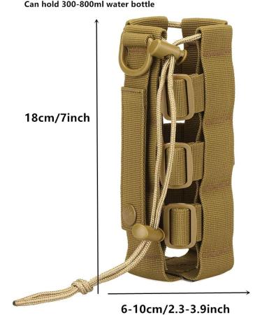 Yakmoo Tactical Bottle Holder | Waterproof Molle System 1000D Nylon | Adjustable Carrier for 300-800ml Bottles | Outdoor Gear - Gray - Buy Online on GoSupps.com