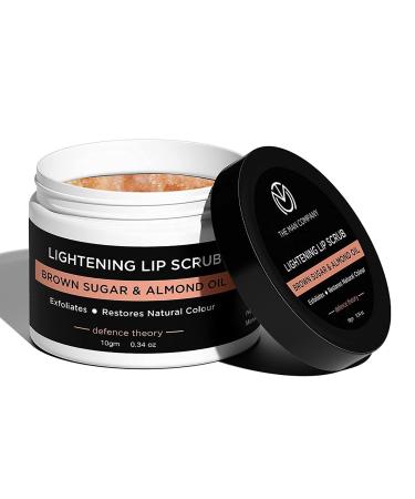 Lightening Lip Scrub for Men - Brown Sugar Almond Oil & Vitamin E - Restore Natural Color for Dry & Chapped Lips (10g - Buy Online on GoSupps.com