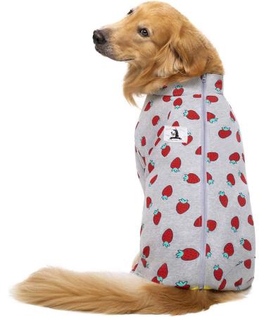 Rehabilitation Suit for Medium & Large Dogs - Breathable Full Cover Pajamas for Post-Op Recovery & Skin Protection | Cone Collar Alternative - Size 32 Strawberry - Buy Online on GoSupps.com