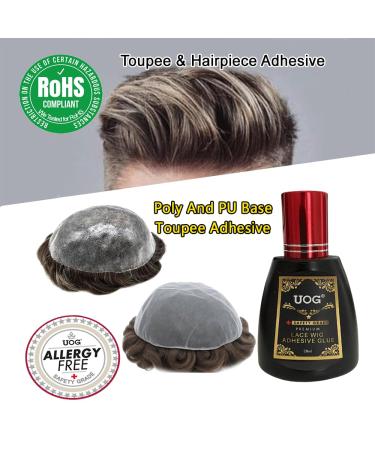 UOG Toupee Adhesive Glue - Waterproof Quick-Dry Allergy-Free | Strong Hold for Poly PU & Lace Wigs | 1.3 oz Hair Replacement System - Buy Online on GoSupps.com