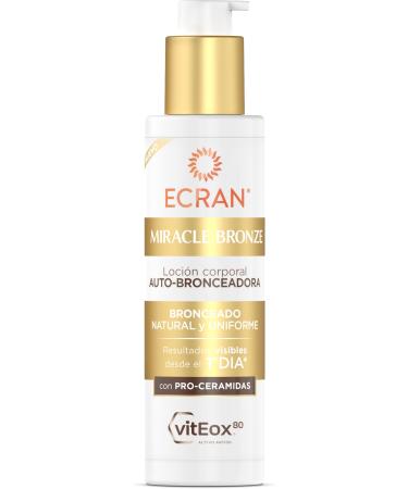 Ecran ECRAN Miracle Bronze Self Tanning Body Tanning Lotion with Pro-Ceramides Natural Progressive and Uniform Sunless Bronzing Light Moisturizing and Long-Lasting Texture 200ml