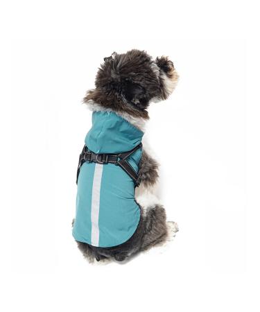 Petcute dog rain jacket rain jacket with dishes windproof waterproof dog coat with reflective stripes adjustable dog rain jacket with hood for small medium -sized and large dogs L blue