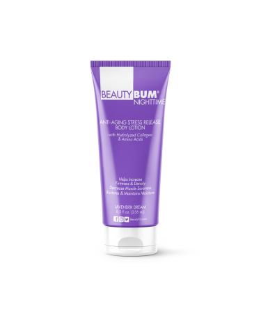 BeautyFit BeautyBum Nighttime Anti-Aging Stress Release Body Lotion - Helps with Muscle Recovery - Moisturizes and Smoothes Skin - Minimizes Dimples and Unwanted Skin Texture - Lavender Dream - 8 oz