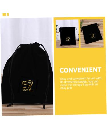 Healeved 3pcs Hair Dryer Storage Bag Black Bag Drawstring Bags Hair Dryer Supplies Shoe Cloth Bag - Buy Online on GoSupps.com