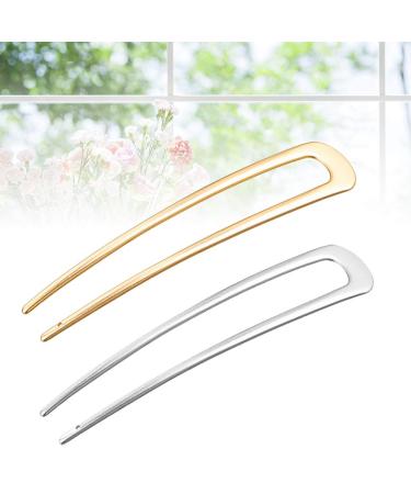 Buy 2-Piece Alloy Geometric Hair Clips Elegant Gold & Silver Hairpins for Women | Stylish Hair Accessories - Buy Online on GoSupps.com