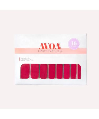 AVOA Beauty Wildberry Nail Foil - Long-Lasting Berry Red Self-Adhesive Nail Wraps | 16 Thin Designs for Stunning Nails - Buy Online on GoSupps.com