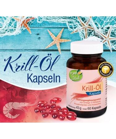 KOPP Vital Krill Oil Capsules - 6 x 60 Capsules | Omega-3 Fatty Acids | Pharmacy Quality | International Shipping Available - Buy Online on GoSupps.com