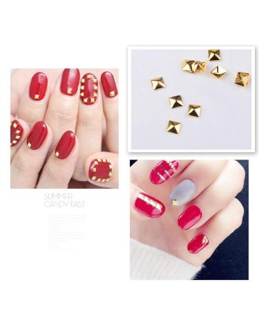 Frcolor 120 Pcs Rose Gold Nail Art Studs - 3D DIY Nail Charms & Decorations | Mixed Metallic Rivets & Shapes - Buy Online on GoSupps.com