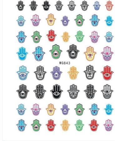 DIY Nail Decal Self-adhesive Design Easy to Apply Eye Evil Nail Art Sticker Lucky Blue Colorful 3D Nail Decals Evil Eye Nail Sticker(WG840) - Buy Online on GoSupps.com