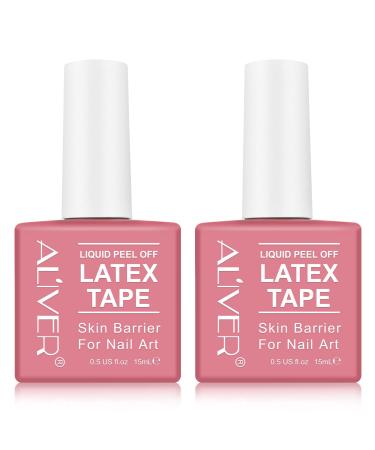 Liquid Latex for Nails 2 Pack 15ML - Latex Tape Peel Off Cuticle Guard Skin Barrier Protector Nail Art Liquid Tape - Skin Protector for Nail Polish, Fast Drying Odorless