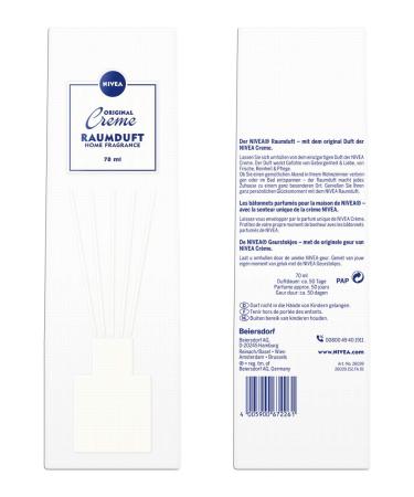 NIVEA Original Creme Room Fragrance Sticks - 70ml Frosted Glass | Delicate Scented Home Aroma - Buy Online on GoSupps.com
