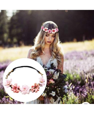 Flzonhut Daisy Flower Headband - 6 Piece Floral Hair Bands Adjustable Crown for Weddings Festivals & Beach Parties - Perfect Bridal Accessory - Buy Online on GoSupps.com