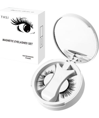 Natural Magnetic Eyelashes - Creative Magnets False Eyelashes - Natural Look Magnetic Eyelashes with Applicator Reusable Magnetic Lashes No Glue 3 Magnet False Eyelashes - Buy Online on GoSupps.com