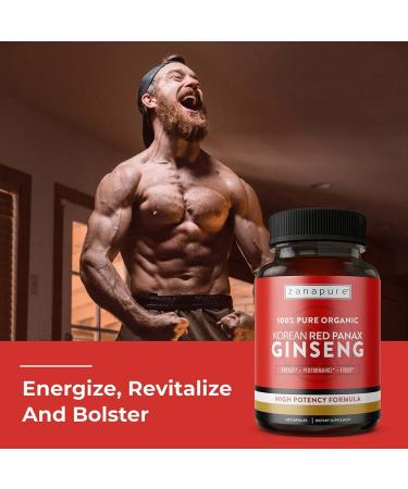 Zanapure Panax Ginseng - Organic Korean Ginseng Extract Capsule - 1500mg - High Ginsenosides for Energy Focus  Performance - 120 Vegan Capsules Made in USA - Buy Online on GoSupps.com