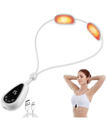 Massage device neck neck massager with heat neck massage device electrical massage 4 massage modes 15 intensity adjustable for women men parents white