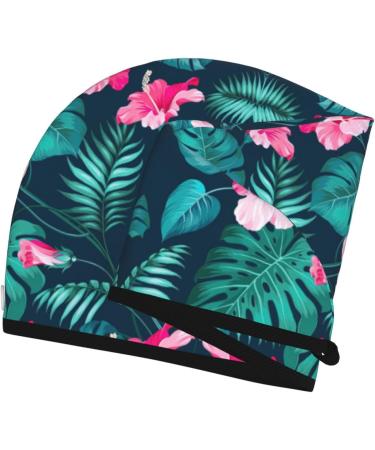 Hawaii Pink Flower Coral Velvet Dry Hair Cap - Unisex Towel Wrap for Bathroom Pool Party & Beach | Ideal Home Accessory - Buy Online on GoSupps.com