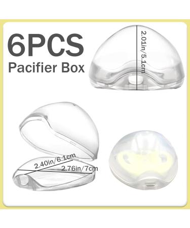 6PCS Transparent Pacifier Holder Case - Easy Clean Baby Pacifier Accessories - Slope Hole Design - Essential Pacifier Cover - Buy Online on GoSupps.com