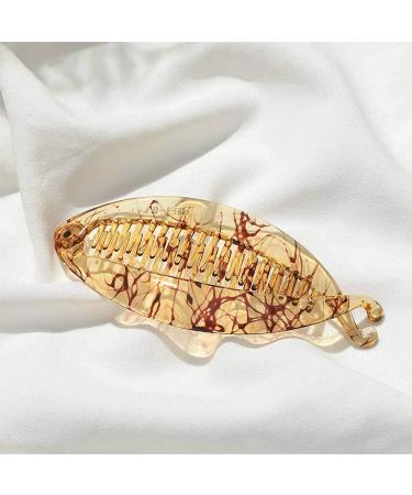 Ancllo Large Banana Hair Clips - Fish Shape Hair Accessories for Women & Girls - 2 Coffee Brown Clips with Rounded Edges - Buy Online on GoSupps.com