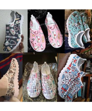 Chaqlin Women's Novelty Sneakers | Lightweight Fashion Sport Walking & Jogging Shoes | EU Size 38 | Nurse Pattern Hiking Trainers - Buy Online on GoSupps.com