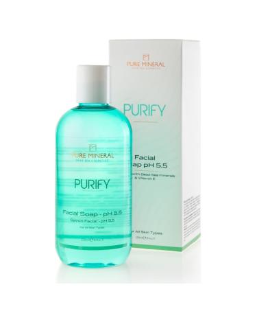 Pure Mineral Facial Cleansing Soap pH 55 Mild Cleansing with Vitamin E For All Skin Types Without silicones sulphates parabens 250ml