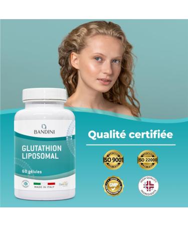Bandini Glutathione Liposomal Reduced 60 Capsules Active Form L-Glutathione (Setria) Bioactive Reductase High Dosage Absorption & Bioavailability L Glutathione Powerful Antioxidant Natural - Buy Online on GoSupps.com