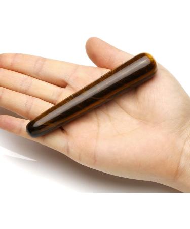 Qgeme Tiger Eye Gemstone Gua Sha Acupressure Tool | Face Massage & Trigger Point Therapy Device | International Shipping - Buy Online on GoSupps.com