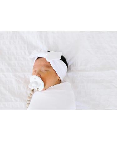 Copper Pearl Baby Stretchy Knit Headband Bow in Dove - Soft and Stylish Accessory - Buy Online on GoSupps.com