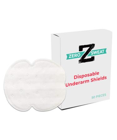 ZeroSweat Underarm Sweat Pads | Block Sweat w/ Natural Disposable Absorbent Pads (50 Pads) 50 Count (Pack of 1)