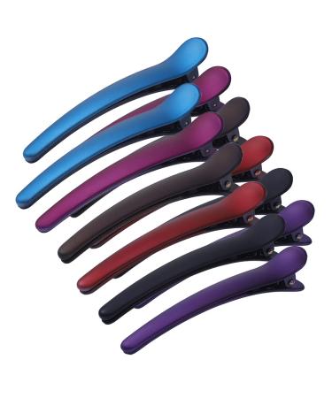 BMAMBAS Hair Clips for Styling Salon Sectioning Non-Slip Colorful Plastic Duckbill Alligator Hair Barrettes Pins for Thick and Thin Hair (12PCS COLORED)