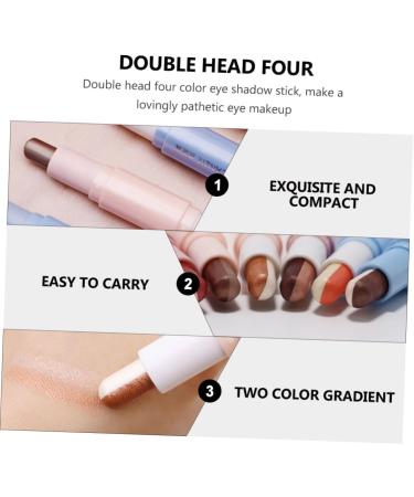 WOONEKY 2pcs Eye Shadow Stick Shimmer Eyeshadow Double Head Eyeshadow Stick Glitter Eye Shadow Plastic - Buy Online on GoSupps.com