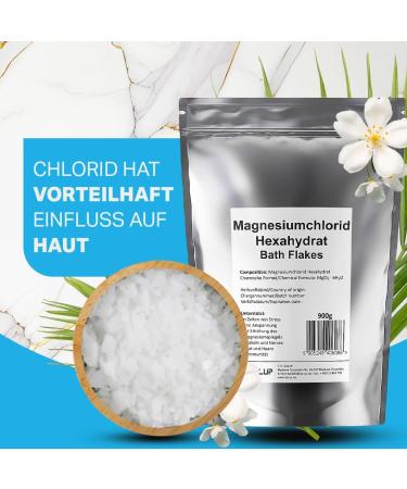 Solup Magnesium Chloride 900g - 100% Natural Magnesium Flakes for Bathing - Ideal for Magnesium Deficiency - International Shipping - Buy Online on GoSupps.com