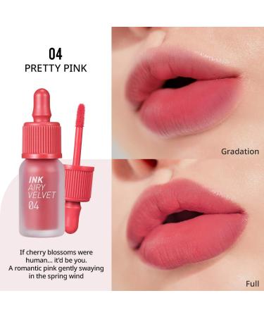 Peripera Ink Airy Velvet Lip Tint 04 Pretty Pink - 0.14 oz | Best Lightweight Lip Color - Buy Online on GoSupps.com