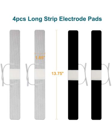 LotFancy TENS Unit Pads 1.65x13.75 4Pcs - Long Strip Shape Electrode Pads for TENS Unit Replacement - Buy Online on GoSupps.com