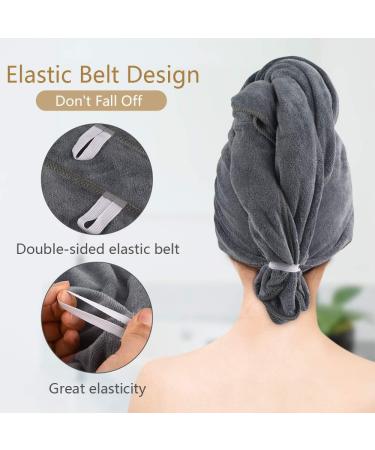 Sunland Microfiber Hair Towel for Women - Super Absorbent & Quick Drying Hair Turban Large 61x109cm in Gray - Buy Online on GoSupps.com