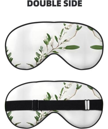 White Wild Green Twig Print Unisex Sleeping Eye Mask | Soft Light-Blocking Comfort for Better Sleep - Buy Online on GoSupps.com