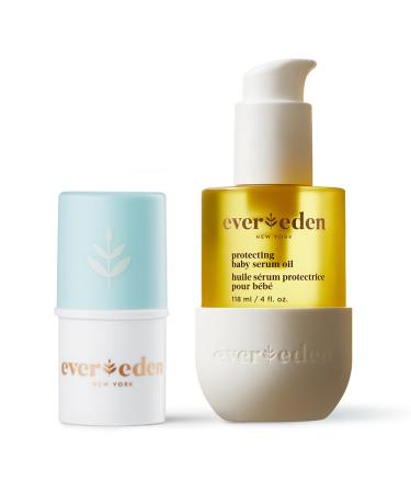 Evereden Baby Lip Balm & Protecting Massage Oil Set | Clean Non-Toxic & Fragrance-Free Baby Care | Gentle Skincare for Newborns | Made with Safe Ingredients
