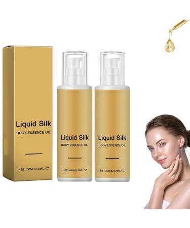 Silk Body Essence Oil Liquid Silk Body Oil Silk Body Oil for Anti Wrinkle Reduce Fine Lines Smooth Skin(100ml*2pcs)